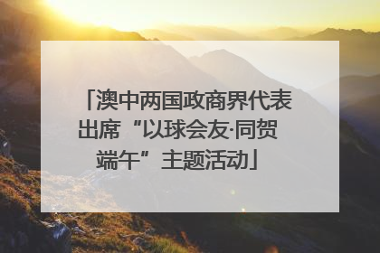澳中两国政商界代表出席“以球会友·同贺端午”主题活动