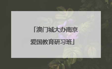 澳门城大办南京爱国教育研习班
