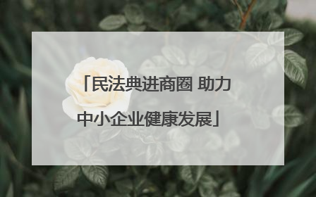 民法典进商圈 助力中小企业健康发展