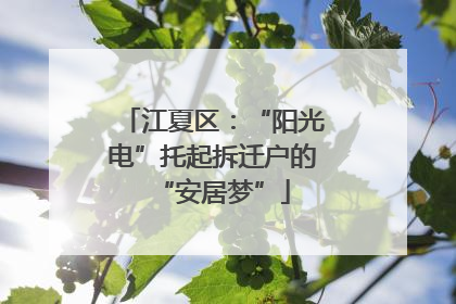 江夏区：“阳光电”托起拆迁户的“安居梦”