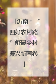 沂南：“四好农村路”舒展乡村振兴新画卷