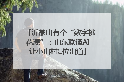 沂蒙山有个“数字桃花源”：山东联通AI让小山村C位出道