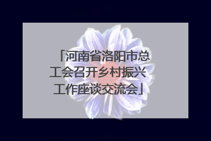河南省洛阳市总工会召开乡村振兴工作座谈交流会