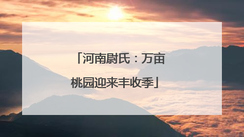 河南尉氏：万亩桃园迎来丰收季