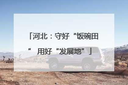 河北：守好“饭碗田” 用好“发展地”