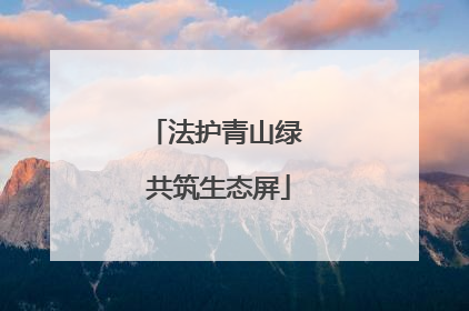 法护青山绿 共筑生态屏