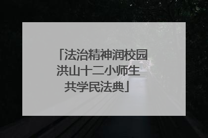 法治精神润校园 洪山十二小师生共学民法典