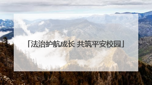法治护航成长 共筑平安校园