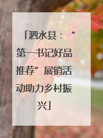 泗水县：“第一书记好品推荐”展销活动助力乡村振兴