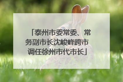 泰州市委常委、常务副市长沈峻峰跨市调任徐州市代市长