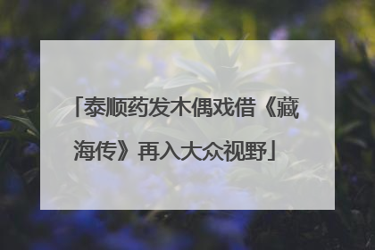 泰顺药发木偶戏借《藏海传》再入大众视野