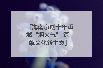 海南京剧十年重燃“烟火气” 筑就文化新生态