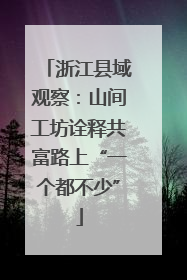 浙江县域观察：山间工坊诠释共富路上“一个都不少”