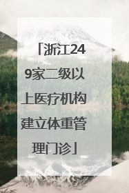 浙江249家二级以上医疗机构建立体重管理门诊