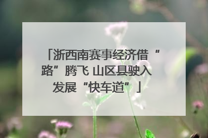 浙西南赛事经济借“路”腾飞 山区县驶入发展“快车道”