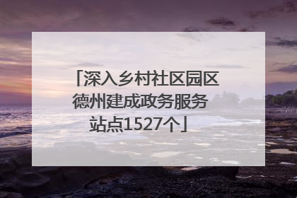 深入乡村社区园区 德州建成政务服务站点1527个