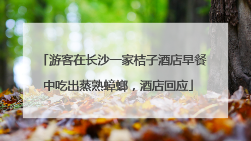 游客在长沙一家桔子酒店早餐中吃出蒸熟蟑螂，酒店回应