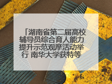 湖南省第二届高校辅导员综合育人能力提升示范观摩活动举行 南华大学获特等奖和一等奖