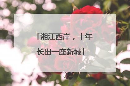湘江西岸，十年长出一座新城