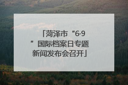 菏泽市“6·9”国际档案日专题新闻发布会召开