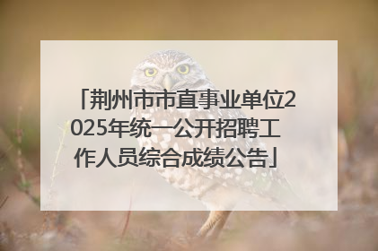 荆州市市直事业单位2025年统一公开招聘工作人员综合成绩公告