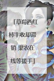 草莓西红柿丰收却滞销 果农在线等援手