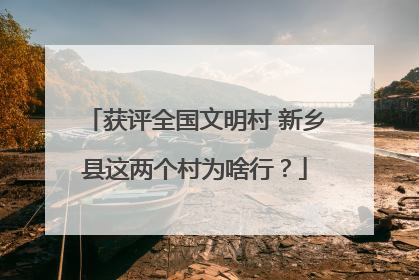 获评全国文明村 新乡县这两个村为啥行？