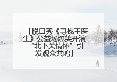 脱口秀《寻找王医生》公益场爆笑开演 “北下关情怀”引发观众共鸣
