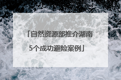 自然资源部推介湖南5个成功避险案例