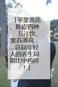 苹果黄芪、陈皮四神、五汁饮、紫苏薄荷……这届年轻人的养生局堪比中药房！