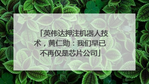 英伟达押注机器人技术，黄仁勋：我们早已不再仅是芯片公司