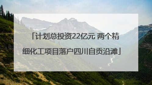 计划总投资22亿元 两个精细化工项目落户四川自贡沿滩