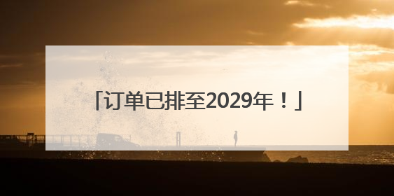 订单已排至2029年！
