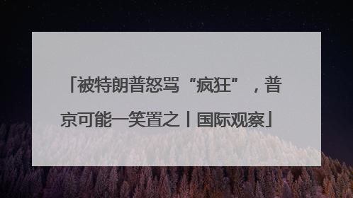 被特朗普怒骂“疯狂”，普京可能一笑置之丨国际观察