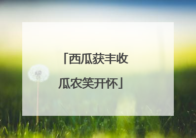 西瓜获丰收 瓜农笑开怀