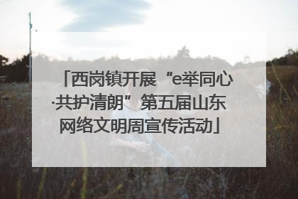 西岗镇开展“e举同心·共护清朗”第五届山东网络文明周宣传活动