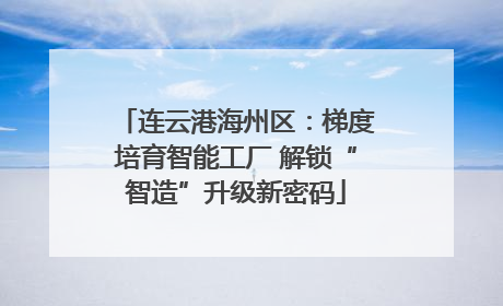 连云港海州区：梯度培育智能工厂 解锁“智造”升级新密码