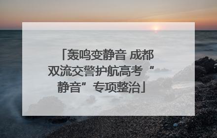 轰鸣变静音 成都双流交警护航高考“静音”专项整治