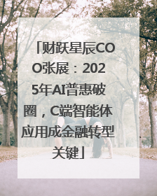 财跃星辰COO张展：2025年AI普惠破圈，C端智能体应用成金融转型关键