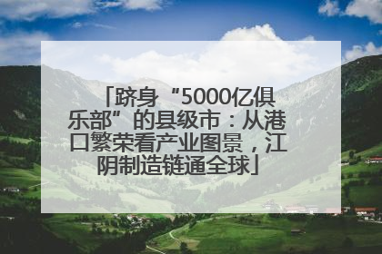跻身“5000亿俱乐部”的县级市:从港口繁荣看产业图景,江阴制造链通全球