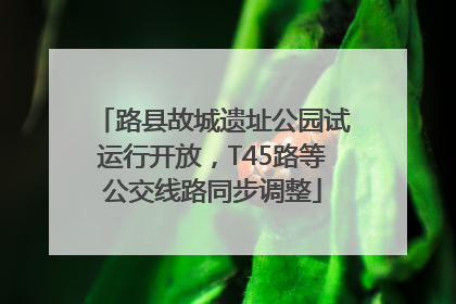 路县故城遗址公园试运行开放，T45路等公交线路同步调整