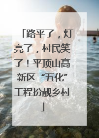路平了，灯亮了，村民笑了！平顶山高新区“五化”工程扮靓乡村