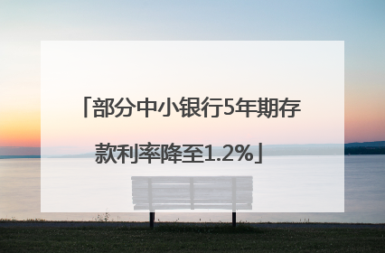 部分中小银行5年期存款利率降至1.2%
