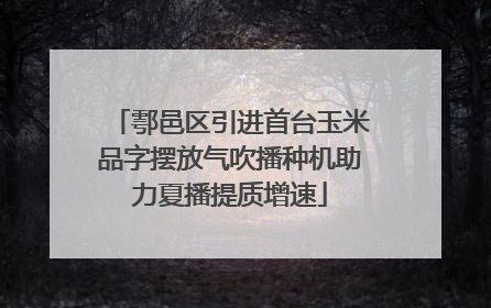 鄠邑区引进首台玉米品字摆放气吹播种机助力夏播提质增速