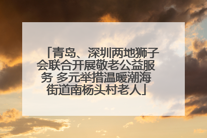 青岛、深圳两地狮子会联合开展敬老公益服务 多元举措温暖潮海街道南杨头村老人