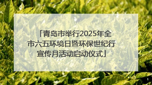 青岛市举行2025年全市六五环境日暨环保世纪行宣传月活动启动仪式