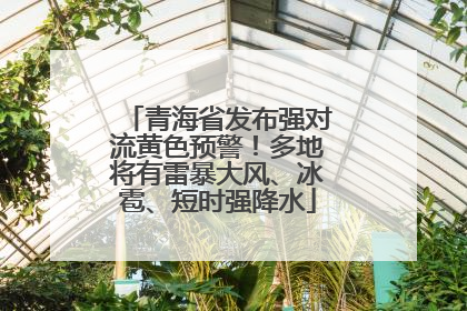 青海省发布强对流黄色预警！多地将有雷暴大风、冰雹、短时强降水