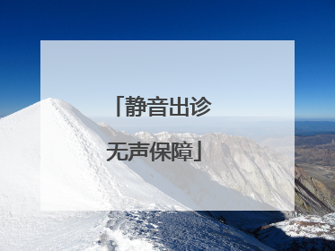 静音出诊 无声保障