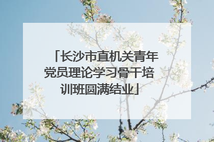 长沙市直机关青年党员理论学习骨干培训班圆满结业