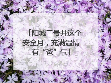 阳城二号井这个安全月，充满温情有“爸”气
